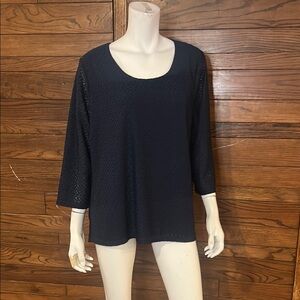 Source Unknown Navy Textured Blouse